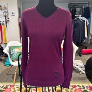 Essex Classics Women's V-Neck Sweater - Purple